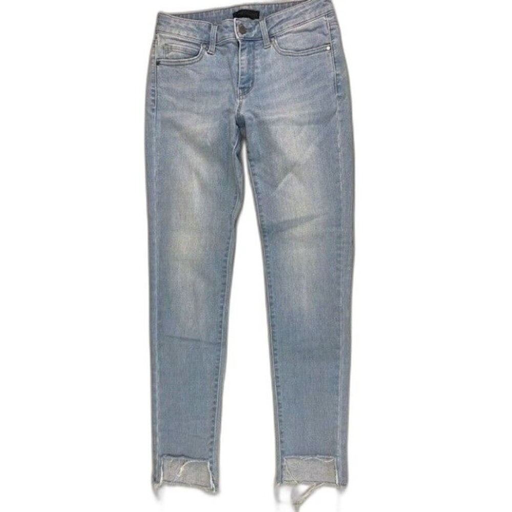 Uniqlo Size 24 Womens Jeans Skinny Tapered Mid Rise Ultra Stretch Light Wash